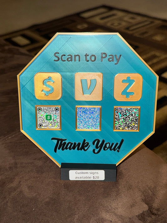 Custom scan and pay signs