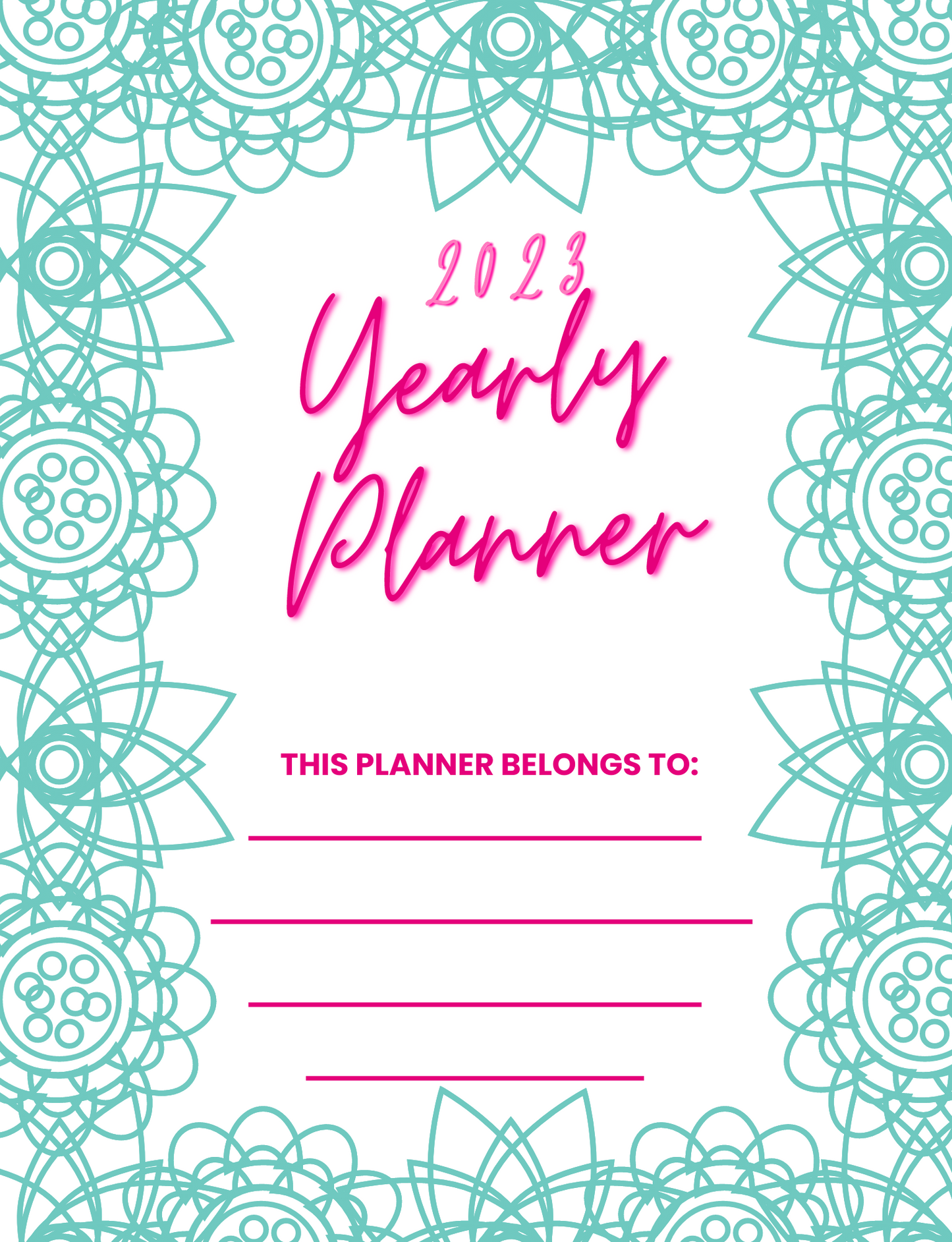 2023 blue floral Planner